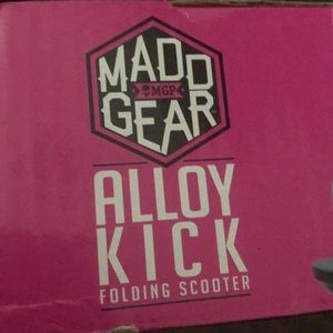 Pink,Black,and White color scooter